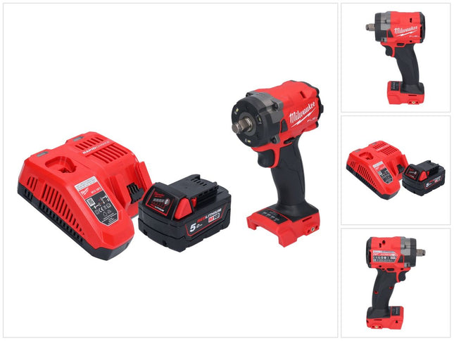 Avvitatore a impulsi a batteria Milwaukee M18 FIW2F12-501 18 V 339 Nm 1/2" brushless + 1x batteria ricaricabile 5,0 Ah + caricatore