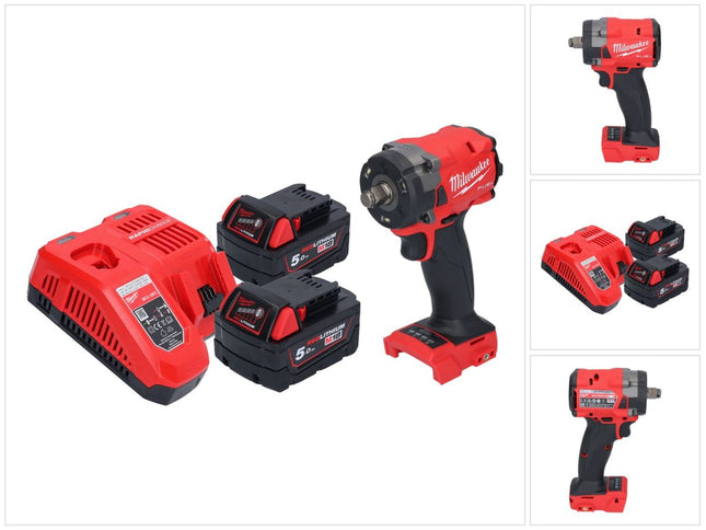 Milwaukee M18 FIW2F12-502 Avvitatore a impulsi a batteria 18 V 339 Nm 1/2" brushless + 2x batteria ricaricabile 5,0 Ah + caricabatterie