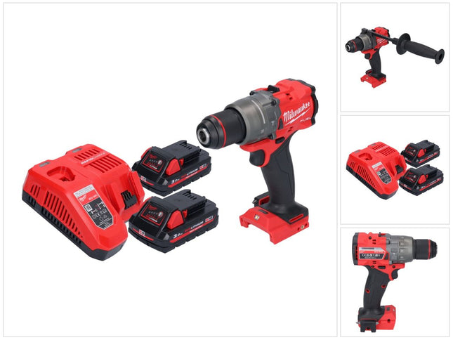Milwaukee M18 FPD3-302 Perceuse-visseuse à percussion sans fil 18 V 158 Nm Brushless + 2x batterie 3,0 Ah + chargeur