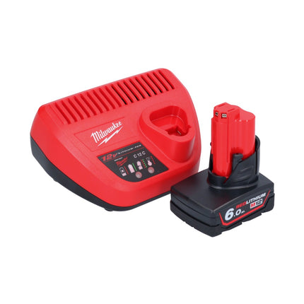 Milwaukee M12 BBL-601 Akku Gebläse 12 V + 1x Akku 6,0 Ah + Ladegerät