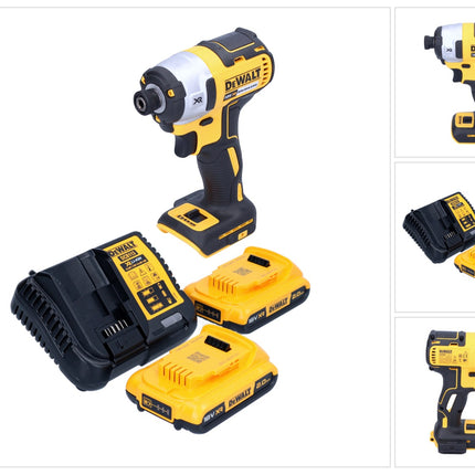 DeWalt DCF 887 D2 Akku Schlagschrauber 18 V 205 Nm 1/4" Brushless + 2x Akku 2,0 Ah + Ladegerät