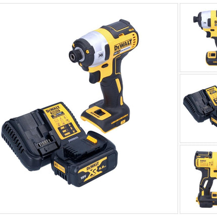 DeWalt DCF 887 M1 Akku Schlagschrauber 18 V 205 Nm 1/4" Brushless + 1x Akku 4,0 Ah + Ladegerät