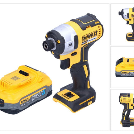 DeWalt DCF 887 N Akku Schlagschrauber 18 V 205 Nm 1/4" Brushless + 1x Akku Powerstack 5,0 Ah - ohne Ladegerät