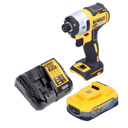 DeWalt DCF 887 H1 cordless impact wrench 18 V 205 Nm 1/4" brushless + 1x battery powerstack 5.0 Ah + charger