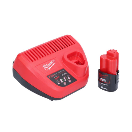 Milwaukee M12 PCSS-201 cortatubos inalámbrico de acero inoxidable 12 V 12 - 28 mm + 1x batería recargable 2.0 Ah + cargador