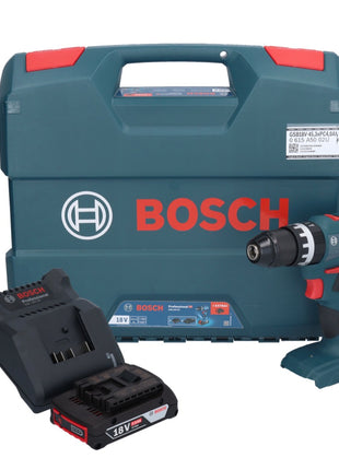 Bosch GSB 18V-45 Professional 18 V 45 Nm Brushless trapano avvitatore a percussione senza filo + 1x batteria 2,0 Ah + caricabatterie + L-Case