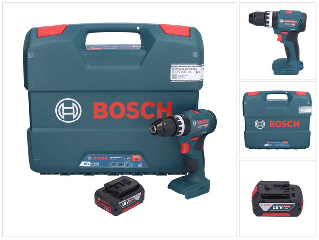 Bosch GSB 18V-45 Taladradora percutora profesional sin cable 18 V 45 Nm + 1 acumulador 4,0 Ah + maletín - sin cargador