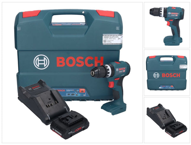 Bosch GSB 18V-45 Taladradora percutora profesional sin cable 18 V 45 Nm + 1x batería ProCORE 4,0 Ah + cargador + maletín en L
