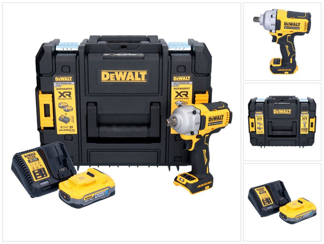 DeWalt DCF 892 H1T cordless impact wrench 18 V 813 Nm 1/2" brushless + 1x Powerstack battery 5.0 Ah + charger + TSTAK