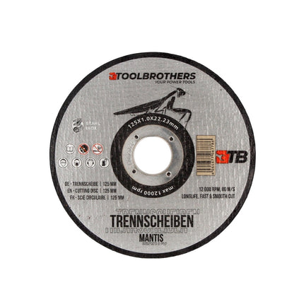 Metabo WE 15-125 Quick angle grinder 1550 W 125 mm + 25x Toolbrothers MANTIS cutting disc