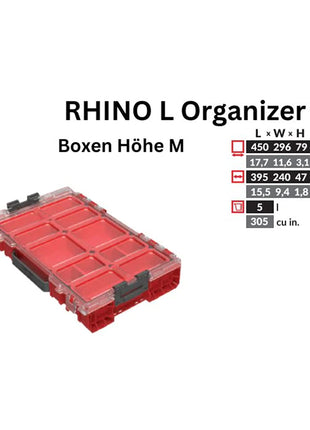 Toolbrothers RHINO L Organizer ULTRA altezza M scatole 5 l IP54 con scatole estraibili