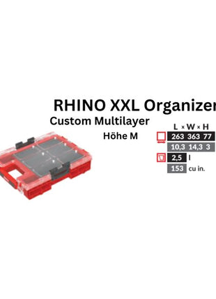 Toolbrothers RHINO XXL Organizer ULTRA wysokość M Custom Multilayer 2,5 l IP66
