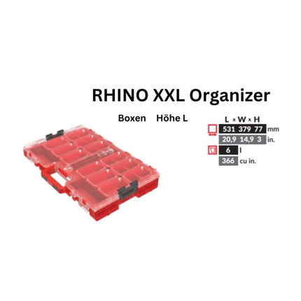 Toolbrothers RHINO XXL Organizer ULTRA Hauteur L Boîtes 6 l IP66 avec boîtes amovibles