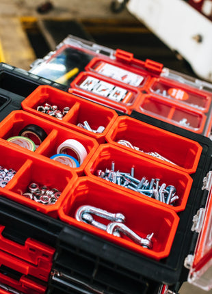 Toolbrothers RHINO XXL Organizer ECO Wysokość L Skrzynki 531 x 379 x 77 mm 6 l IP 66 z 10 wkładkami