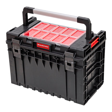 Toolbrothers RHINO XXL Werkzeugkoffer ECO Handling+ Höhe XL 52 l IP66 mit herausnehmbaren Trennwänden + Boxen