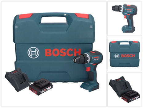 Bosch GSR 18V-55 Professional cordless drill driver 18 V 55 Nm brushless + 1x rechargeable battery 2.0 Ah + charger + L-case