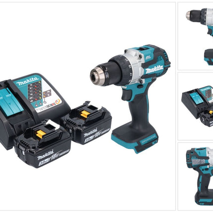 Trapano a percussione a batteria Makita DHP 489 RF 18 V 73 Nm senza spazzole + 2x batteria ricaricabile 3,0 Ah + caricatore