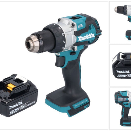 Taladro de percusión sin cable Makita DHP 489 T1 18 V 73 Nm sin escobillas + 1x batería recargable 5,0 Ah - sin cargador