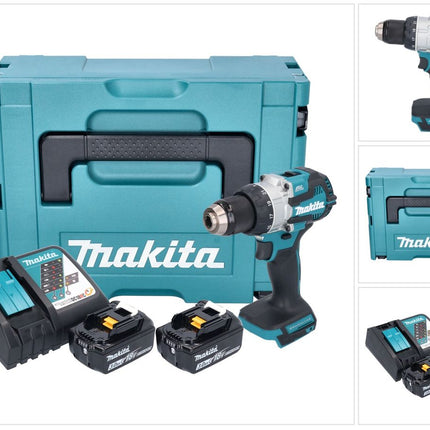 Taladro percutor inalámbrico Makita DHP 489 RFJ 18 V 73 Nm sin escobillas + 2x baterías 3,0 Ah + cargador + Makpac