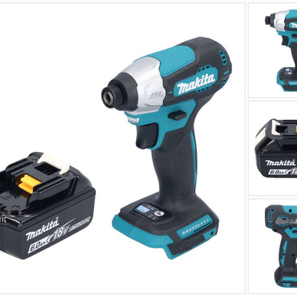 Makita DTD 157 G1 cordless impact wrench 18 V 140 Nm 1/4" brushless + 1x rechargeable battery 6.0 Ah - without charger
