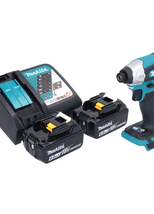 Makita DTD 157 RG cordless impact wrench 18 V 140 Nm 1/4" brushless + 2x rechargeable battery 6.0 Ah + charger