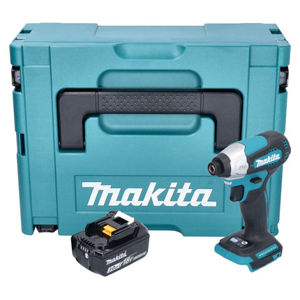 Makita DTD 157 F1J cordless impact wrench 18 V 140 Nm 1/4" brushless + 1x rechargeable battery 3.0 Ah + Makpac - without charger
