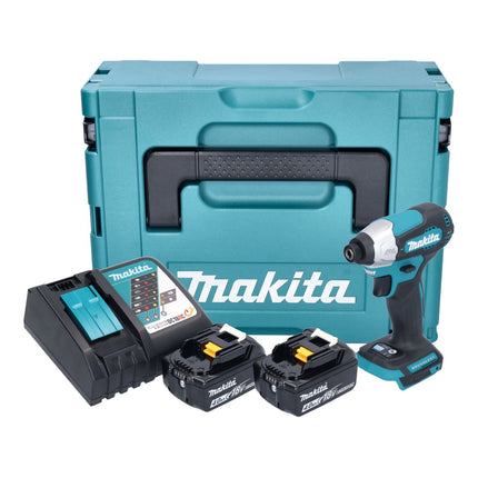 Avvitatore a impulsi a batteria Makita DTD 157 RMJ 18 V 140 Nm 1/4" brushless + 2x batteria ricaricabile 4,0 Ah + caricabatterie + Makpac