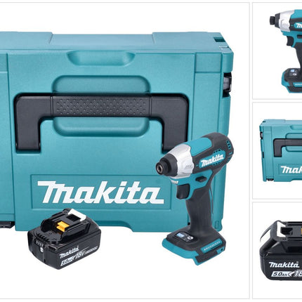 Makita DTD 157 T1J Akku Schlagschrauber 18 V 140 Nm 1/4" Brushless + 1x Akku 5,0 Ah + Makpac - ohne Ladegerät