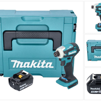 Makita DTD 172 F1J Akku Schlagschrauber 18 V 180 Nm 1/4" Brushless + 1x Akku 3,0 Ah + Makpac - ohne Ladegerät