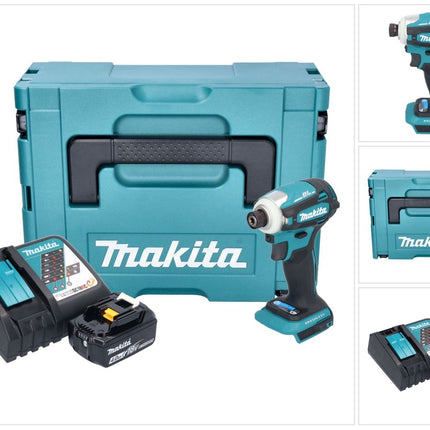 Makita DTD 172 RM1J Atornillador de impacto inalámbrico 18 V 180 Nm 1/4" sin escobillas + 1x batería 4,0 Ah + cargador + Makpac