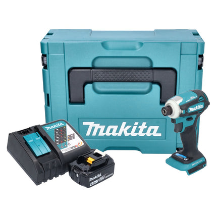 Makita DTD 172 RM1J Atornillador de impacto inalámbrico 18 V 180 Nm 1/4" sin escobillas + 1x batería 4,0 Ah + cargador + Makpac