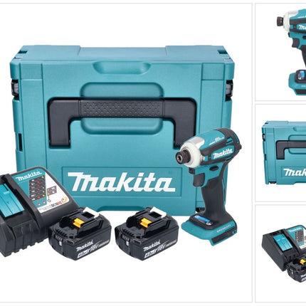 Makita DTD 172 RMJ Atornillador de impacto inalámbrico 18 V 180 Nm 1/4" sin escobillas + 2x batería 4,0 Ah + cargador + Makpac