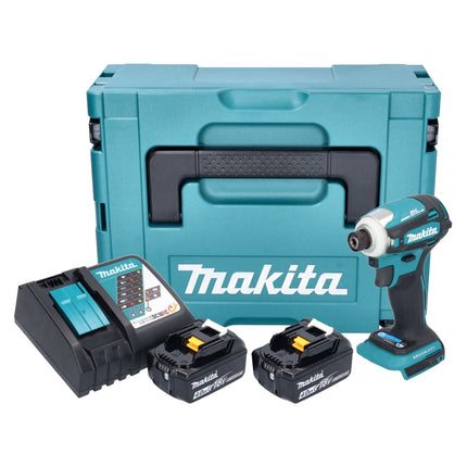 Makita DTD 172 RMJ Atornillador de impacto inalámbrico 18 V 180 Nm 1/4" sin escobillas + 2x batería 4,0 Ah + cargador + Makpac