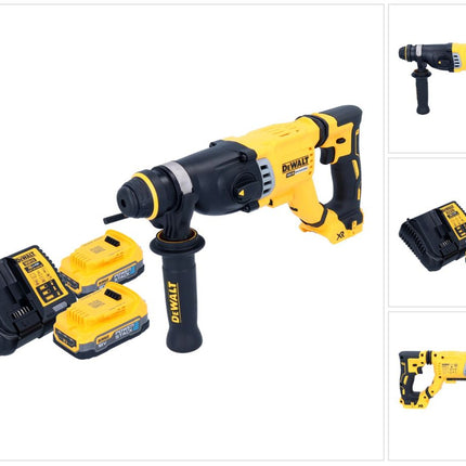 DeWalt DCH 263 E2 Akku Kombihammer 18 V 3 J SDS Plus Brushless + 2x Powerstack Akku 1,7 Ah + Ladegerät