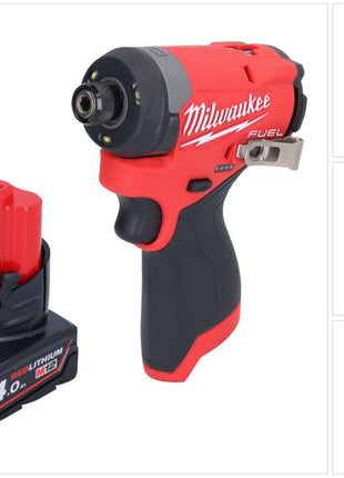 Milwaukee M12 FID2-401 Akku Schlagschrauber 12 V 170 Nm 1/4" Brushless + 1x Akku 4,0 Ah - ohne Ladegerät