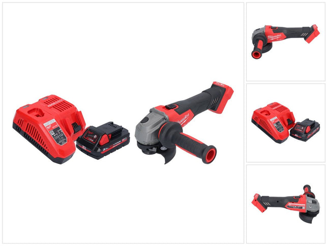 Milwaukee M18 FSAG115X-301 Smerigliatrice angolare a batteria 18 V 115 mm brushless + 1x batteria ricaricabile 3,0 Ah + caricatore