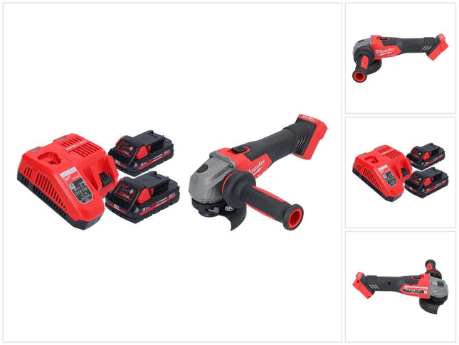 Milwaukee M18 FSAG115X-302 Smerigliatrice angolare a batteria 18 V 115 mm brushless + 2x batteria ricaricabile 3,0 Ah + caricabatterie