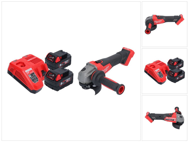 Milwaukee M18 FSAG115X-502 Smerigliatrice angolare a batteria 18 V 115 mm brushless + 2x batteria 5,0 Ah + caricabatterie