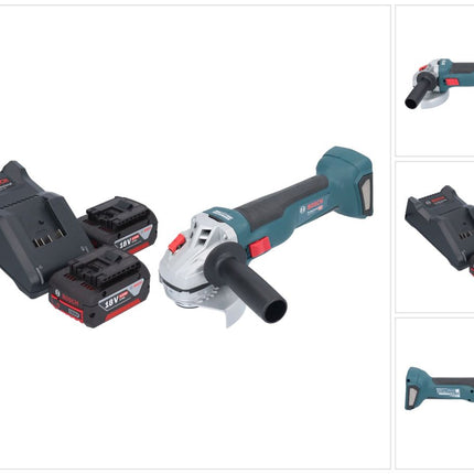 Bosch GWS 18V-10 Smerigliatrice angolare professionale a batteria 18 V 115 mm brushless + 2x batteria ricaricabile 4,0 Ah + caricabatterie