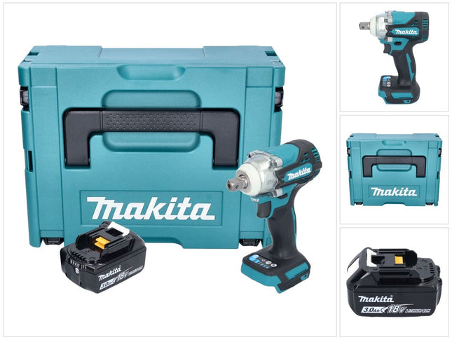 Makita DTW 301 F1J Clé à choc sans fil 18 V 330 Nm 1/2" Brushless + 1x batterie 3,0 Ah + Makpac - sans chargeur