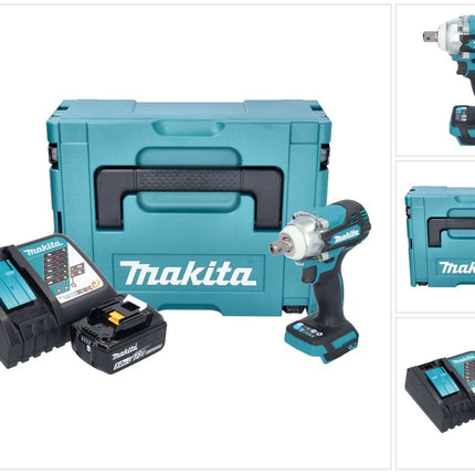 Makita DTW 301 RT1J Clé à choc sans fil 18 V 330 Nm 1/2" Brushless + 1x batterie 5,0 Ah + chargeur + Makpac