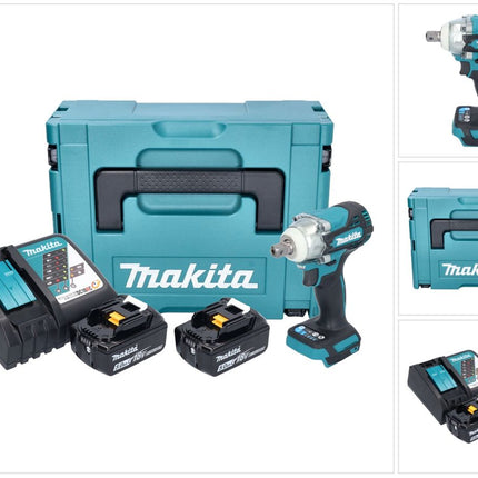 Makita DTW 301 RTJ Clé à choc sans fil 18 V 330 Nm 1/2" Brushless + 2x batterie 5,0 Ah + chargeur + Makpac