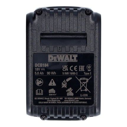 DeWalt DCB 184 P4 battery pack 18 V 5.0 Ah / 5000 mAh 4 pcs. XR Li-Ion battery - with charge level indicator