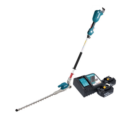 Cortasetos a batería Makita DUN 500 WRT2 18 V 50 cm sin escobillas + 2x baterías 5,0 Ah + cargador