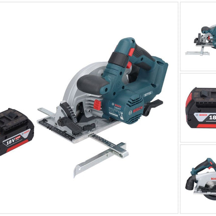 Bosch GKS 18V-57-2 Sierra circular inalámbrica profesional 18 V 165 mm sin escobillas + 1x batería 5,0 Ah - sin cargador