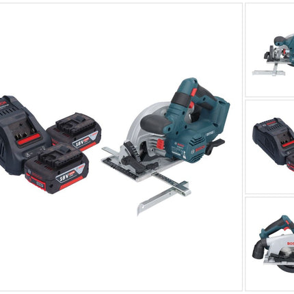 Bosch GKS 18V-57-2 Sierra circular inalámbrica profesional 18 V 165 mm sin escobillas + 2x baterías 6,0 Ah + cargador