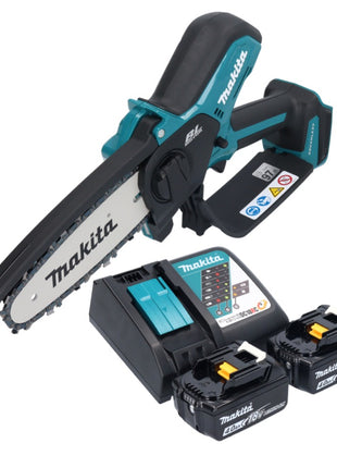 Motosierra a batería Makita DUC 150 RM2 18 V 15 cm sin escobillas + 2x baterías 4,0 Ah + cargador