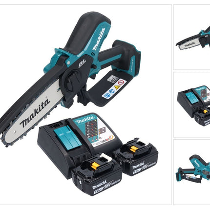 Makita DUC 150 RT2 Akku Kettensäge 18 V 15 cm Brushless + 2x Akku 5,0 Ah + Ladegerät