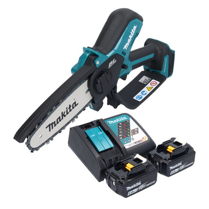 Makita DUC 150 RG2 Tronconneuse d'elagage sans fil 18 V 15 cm Brushless + 2x batterie 6,0 Ah + kit chargeur