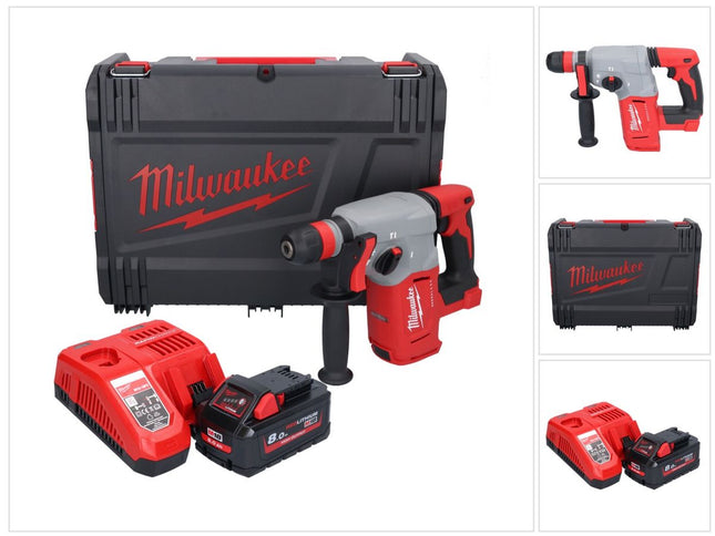 Martillo combinado sin cable Milwaukee M18 BLHX-801X 18 V 2.3 J Brushless + 1x batería 8.0 Ah + cargador + caja HD